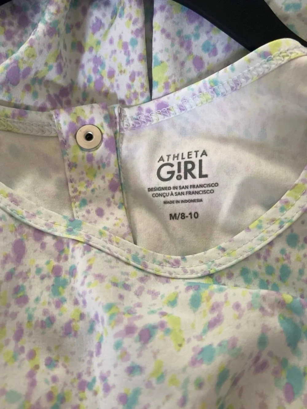 Athleta Girl size medium colorful splatter patter romper